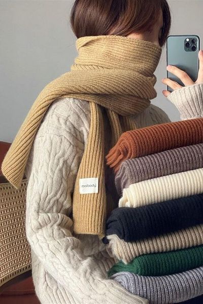Moibody 100% acrilic tricotaje premium tricot eșarfă cu nervuri Accesoriu de iarnă