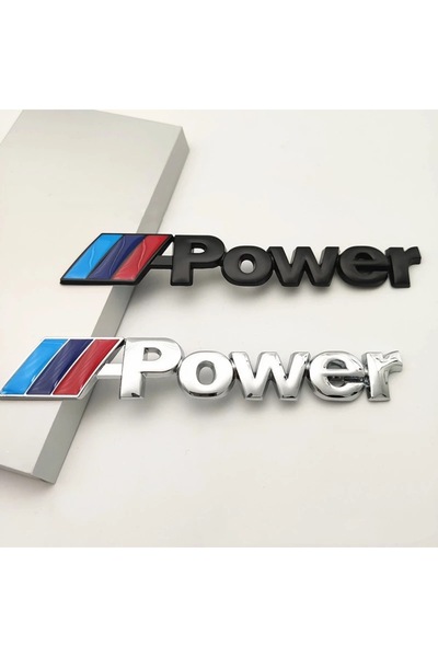 İKTUNING M POWER 3D METAL SİYAH VE GÜMÜŞ STICKER BMW GÜÇ ROZET ARABA AKSESUAR...