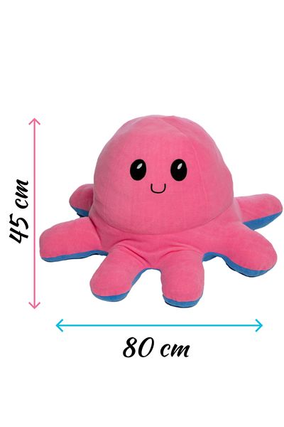 esdishopping Modifying Double-Faced Cute Pink Blue Plush Octopus Pillow Sleeping Companion Toy Large Size