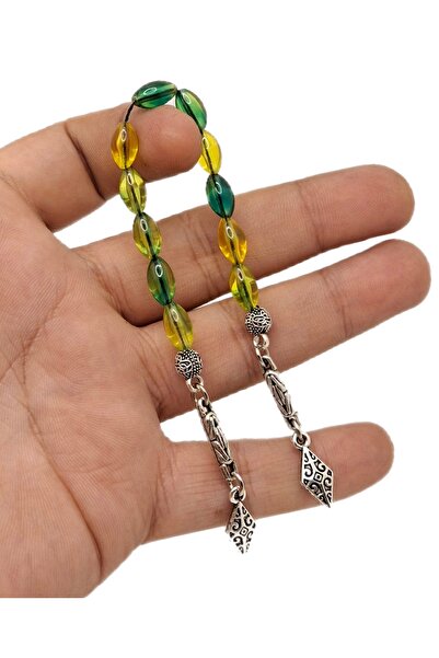 Han Ticarethane Zaza Tesbih tăiată cu boabe de orz verde galben 11