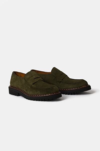 Edwards Erkek Haki Süet Kalın Tabanlı Loafer