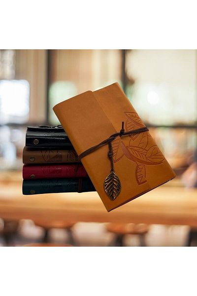 HEDGİFT Diary Memory and Notepad - Leather Covered, Vintage Sheet