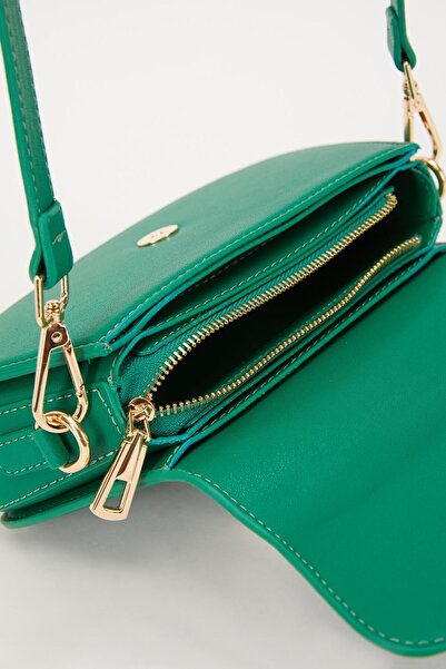 Levidor Geantă de umăr verde iarbă cu accesoriu inimă