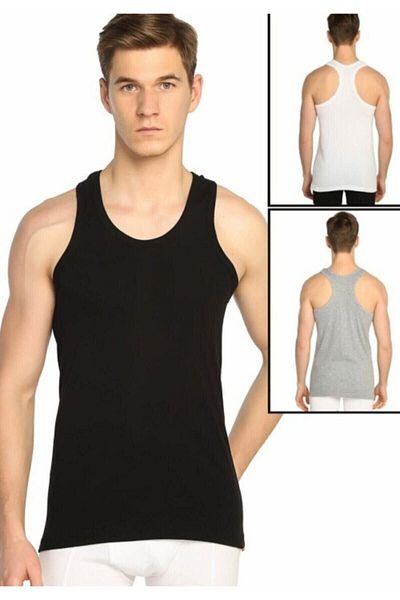 SİERNA Elit 12 Pieces Men's Sports Singlet Gray - Black - White Srn-000282