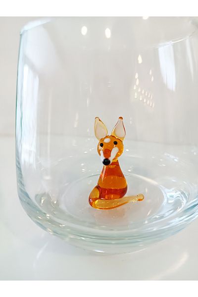 ADAMODART Cute Fox Glass Figured Water Cup