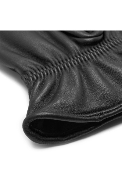 Desa Black Men's Quilted Leather Gloves