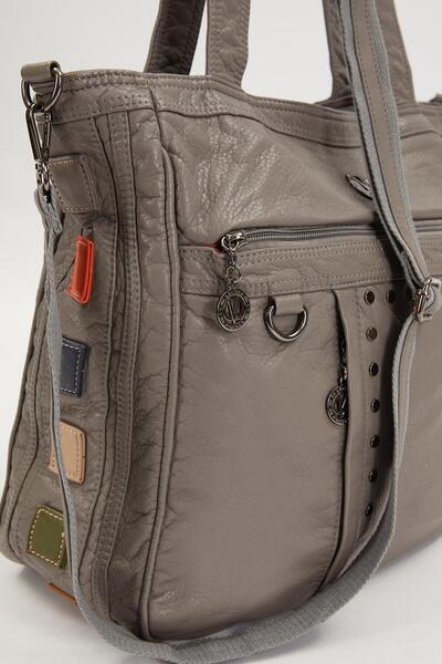 Levidor Сумка через плече сірого кольору з деталями