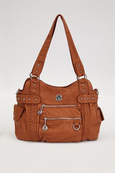 Levidor Orange Knit Detailed Shoulder Bag