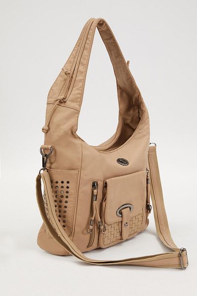 Levidor Cream Side Studded Shoulder Bag