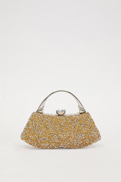 Levidor Mini Gold Stone Evening Dress Handbag