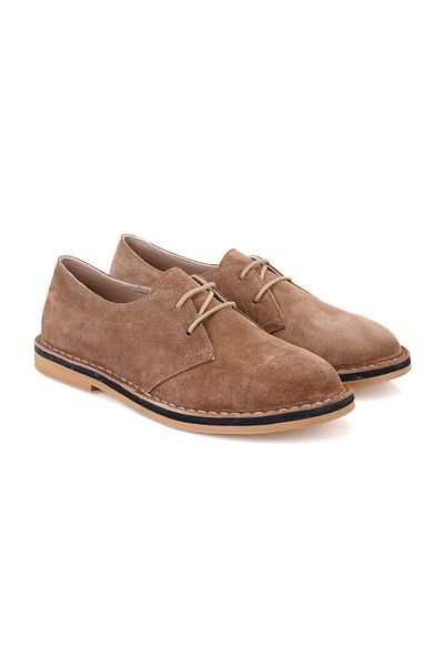 Desa Women's Brown Suede Leather Casual Shoes