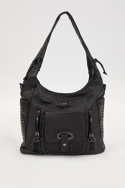 Levidor Black Side Studded Shoulder Bag