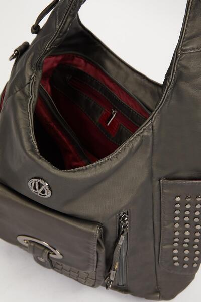 Levidor Сумка через плече з сірими боками та застібками