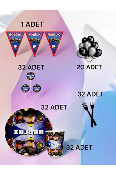 VibeHome Πακέτο M με θέμα Roblox για 32 άτομα - Πάρτι γενεθλίων και διασκεδαστικές εκδηλώσεις