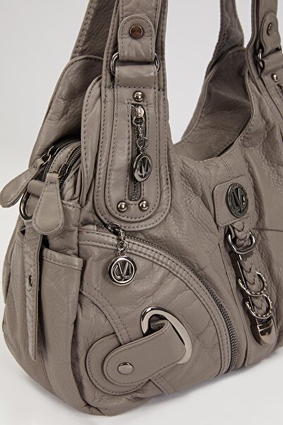 Levidor Τσάντα ώμου με γκρι μεταλλική λεπτομέρεια