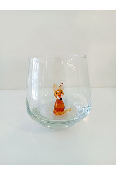 ADAMODART Cute Fox Glass Figured Water Cup