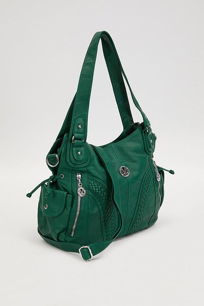 Levidor Green Glazed Pattern Shoulder Bag