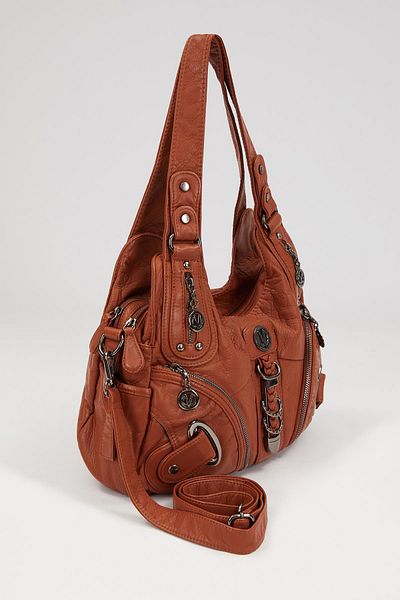 Levidor Orange Metal Detailed Shoulder Bag
