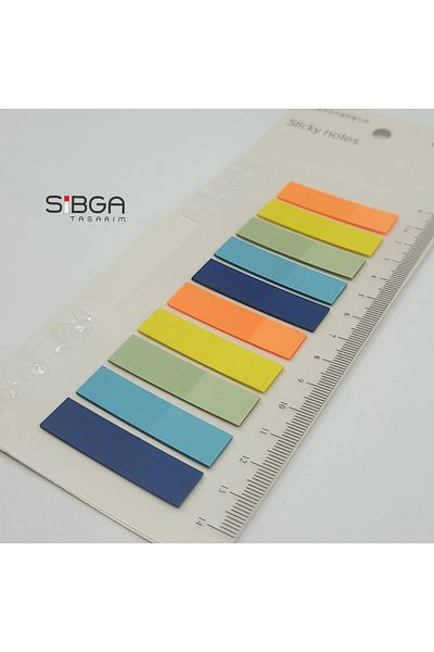 sibga tasarım Transparent Colored Post-It Note Paper - 200 Sheets Bookmark Sticker