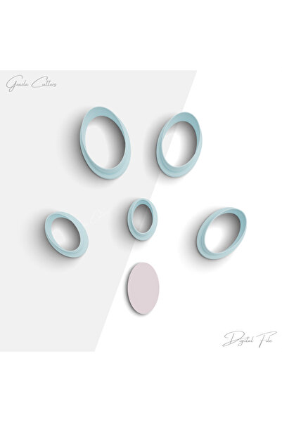 brocutters قالب قطع من طين البوليمر على شكل بيضاوي، قالب حلق، قاطع طين، 5 أطو...