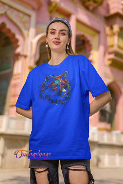 oneagılyazı Цветна тениска с принт на котка