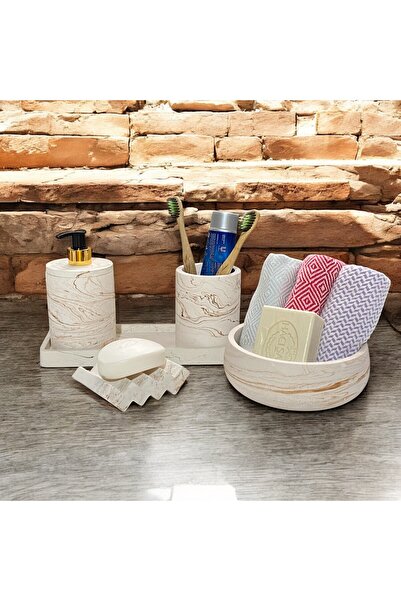 Chiko Mall Set de accesorii pentru baie din beton, elegant și la modă, cu mod...