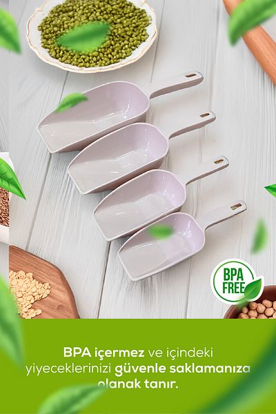 Vienev Pink 4-Piece Plastic Food Shovel Set