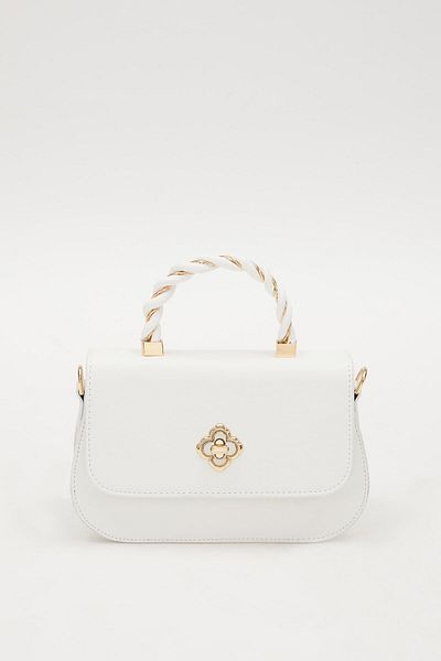 Levidor White Twist Pattern Handbag