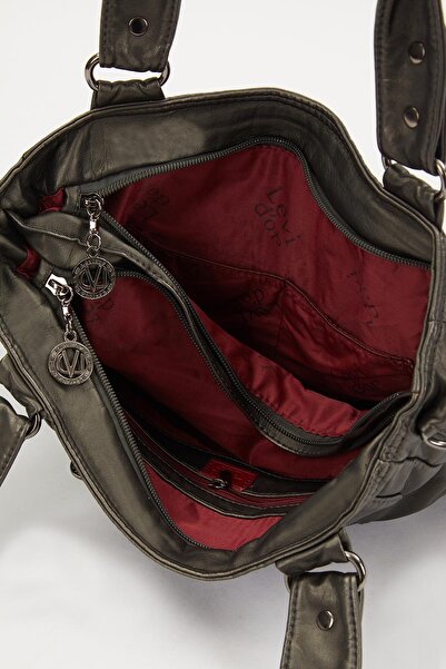 Levidor Τσάντα ώμου με λεπτομέρεια Grey Bird's Eye