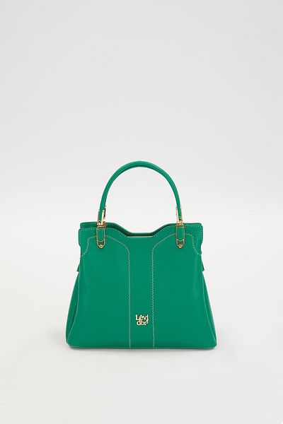 Levidor Grass Green Handbag with Stitching Detail