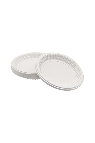 Kalbi Ticaret Plastik Tabak Kullan At Tabak 100'lü 17 Cm Beyaz Plastik Tabak