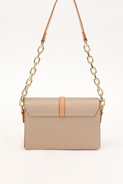 Levidor Geantă de umăr cu model de fagure de aur cu două culori