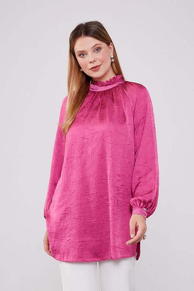 Levidor Σατέν μπλούζα Rose Collar Gathered Kraş