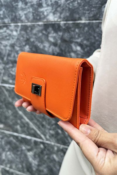 Just Polo Orange Wallet Women's Wallet with Card Compartment