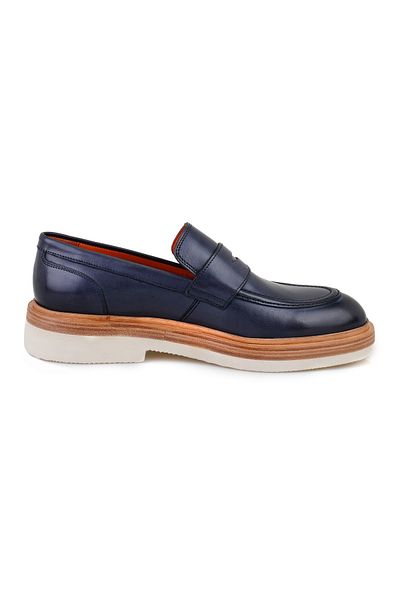 Desa Ανδρικά δερμάτινα κλασικά παπούτσια Emrick Navy Blue