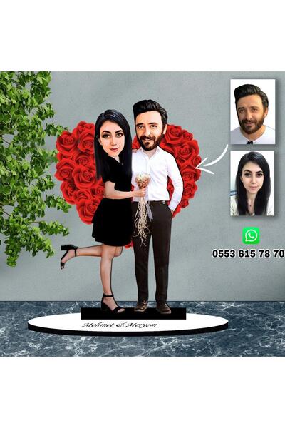 MK Sanart Kişiye Tasarımlı Karikatür Ahşap Biblo