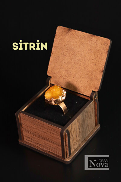 CessNova Sertifikalı Doğal Taş Yüzük Sevgililer Günü, Yeniyıl, Yılbaşı, Hediyesi (Ahşap Kutulu)