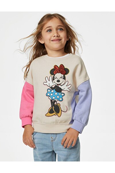 Marks & Spencer Minnie™ Yuvarlak Yaka Sweatshirt (2-7 Yaş)