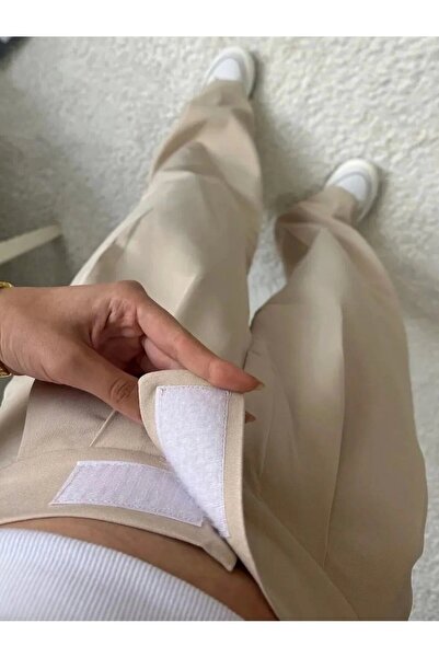 PALAZZO Πέτρινη Χαλαρή Ψηλή Ζώνη Ρυθμιζόμενη με Φαρδιά Πόδια