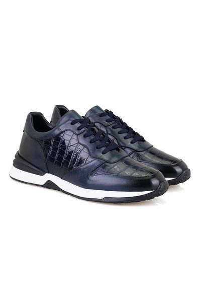 Desa Ανδρικά δερμάτινα casual παπούτσια Leroy Navy Blue