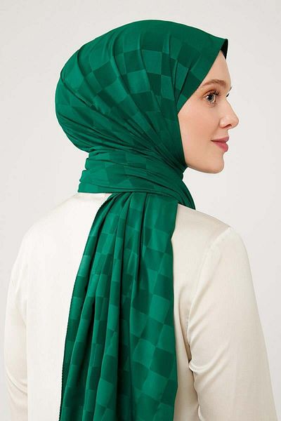 Levidor Şal jacquard elegant cu model verde petrol
