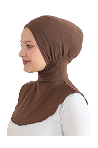 Modish Group Women's Neck Collar Hijab Hijab Practical Sports Bonnet - Brown