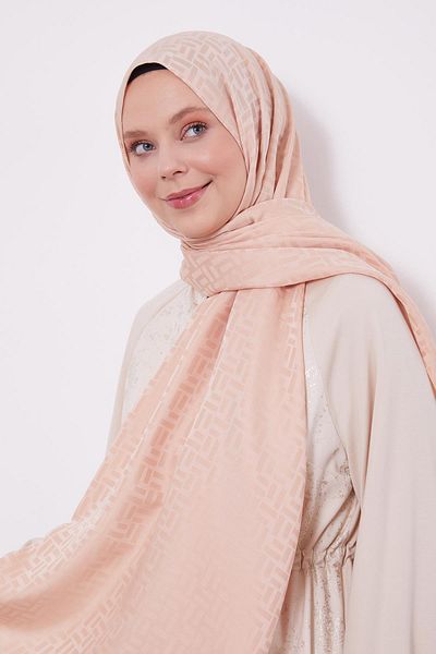 Levidor Yavruağzı Rod Pattern Blue Jacquard Shawl