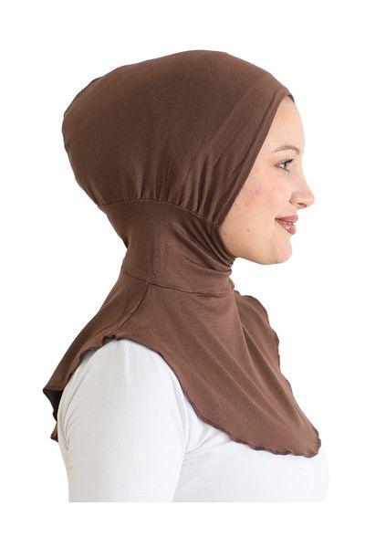 Modish Group Women's Neck Collar Hijab Hijab Practical Sports Bonnet - Brown