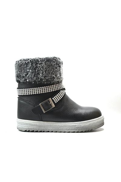 Onlo Ayakkabı Onlo Shoes 954 Black Stone Κοριτσίστικες μπότες με φερμουάρ