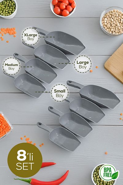 Vienev Gray Set of 8 Plastic Food Shovels