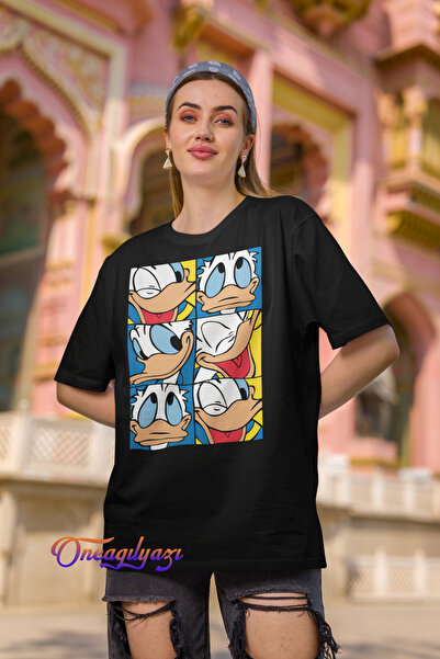 oneagılyazı tricou oversize cu imprimeu de rață