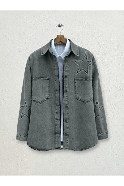 Modamorfo Τζιν μπουφάν Smoked Star Stone με διπλή τσέπη