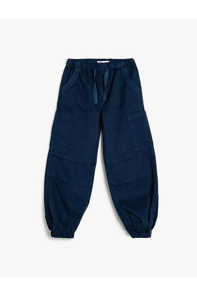 Koton New Season Jogger Parachute Pants with Pockets and Tie Waist Cotton