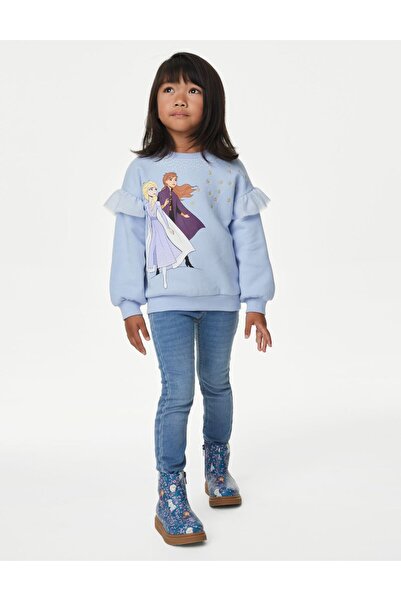 Marks & Spencer Disney Frozen™ Yuvarlak Yaka Sweatshirt (2-7 Yaş)